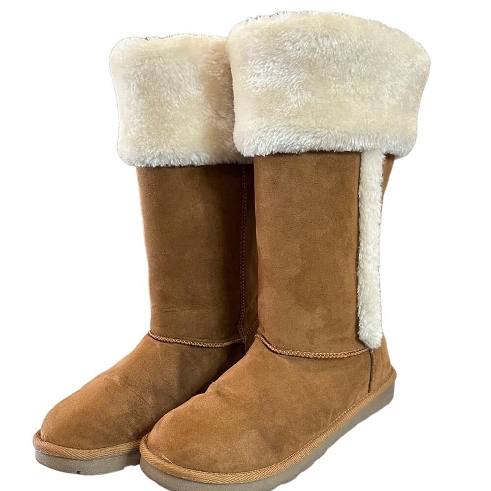 ARIZONA Jean company‎ Syrus Brown faux suede faux fur Lined boots size 7
